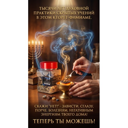 Кторет - воскурение. Cleansing the aura and the house incense from Jerusalem. Special Kabbalistic formula. 120 grams.